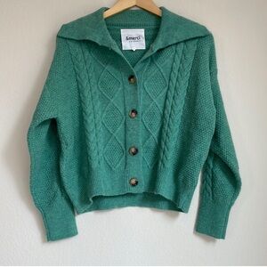 &merci En Merci Green Cardigan Sweater